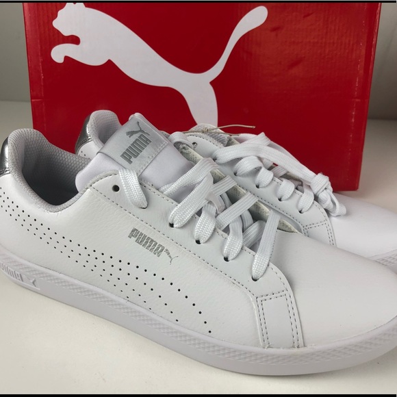 PUMA Smash Leather Performance Metallic Shoes NIB - Picture 2 of 7